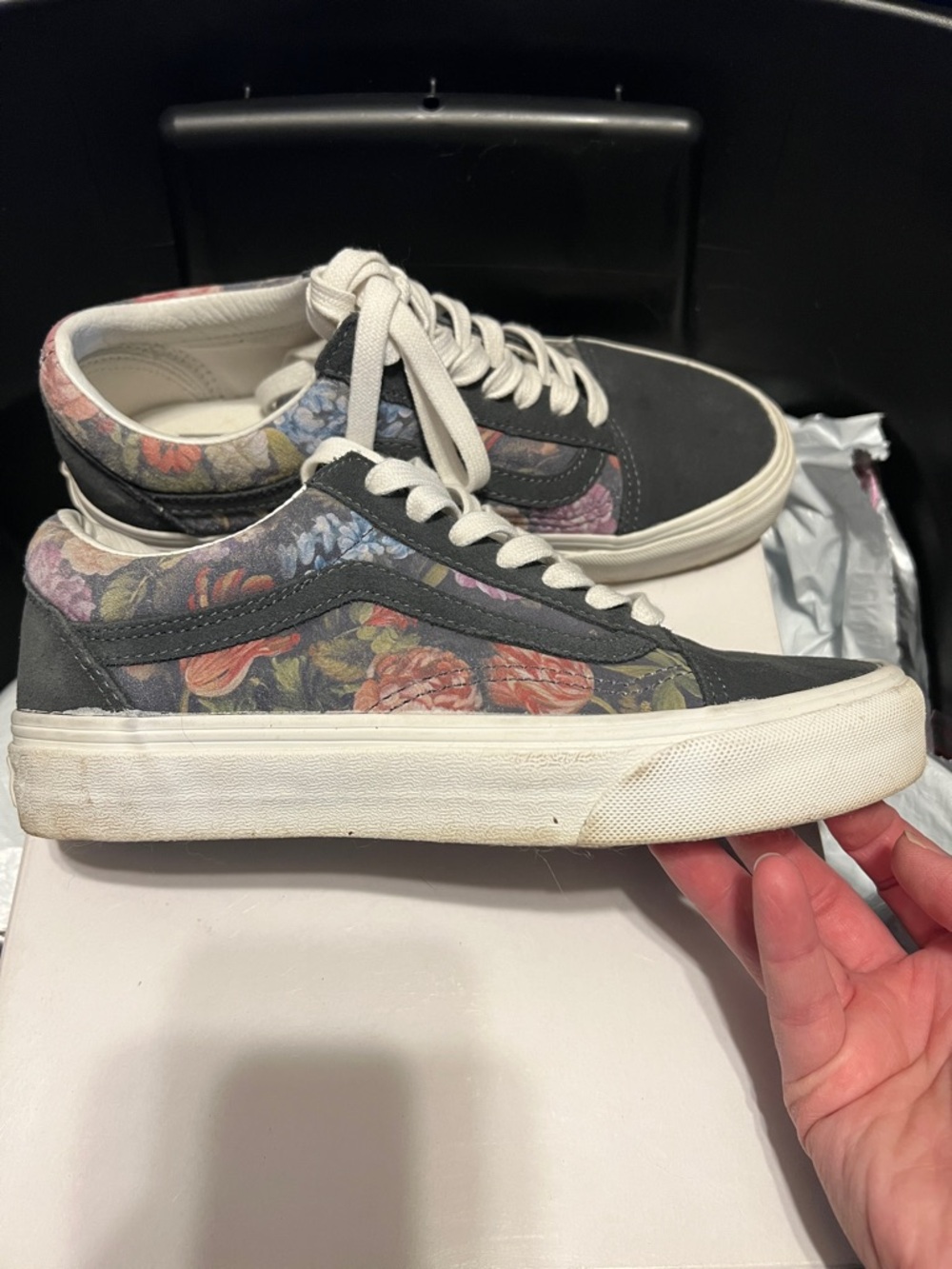 Vans Gray with Floral Pattern